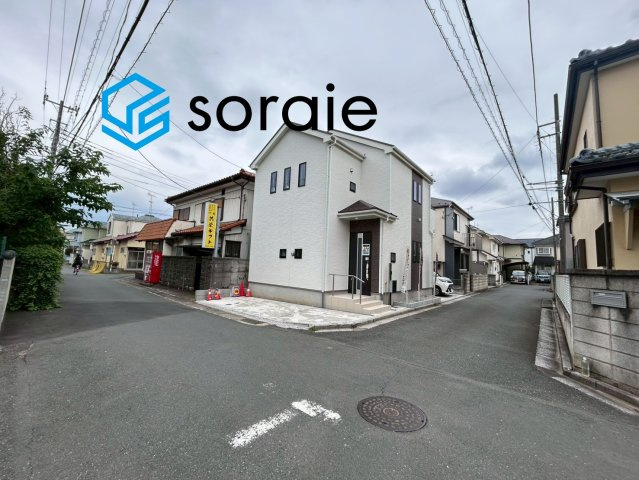 川越市石原町2丁目 新築戸建 ハートフルタウンの前面道路含む現地写真|令和8年7月7日撮影。