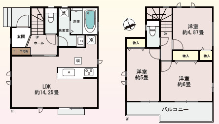 北西角地！カースペース2台可能！の間取り|3LDK