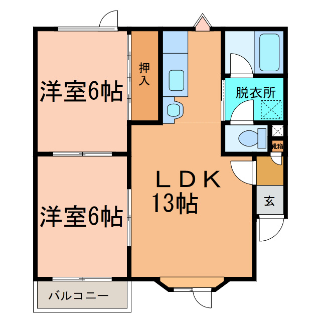 シオンハイツＡの間取り