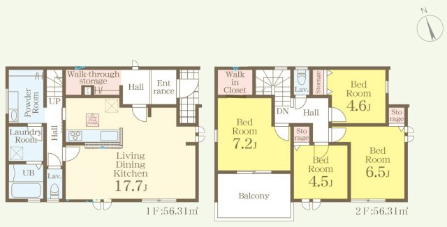 【新築戸建】高崎市新町第24　の間取り|■間取り図｜敷地面積：220.49（約66.69坪）　建物面積：112.62（約34.06坪）