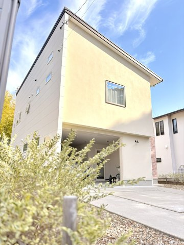 売中古戸建　中央区富塚町の外観パース|南向きの外観で静かな住環境です。