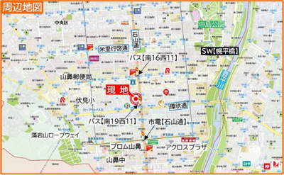 【地図】 | 中央区南18西11 山鼻エリア 一戸建 | 周辺地図