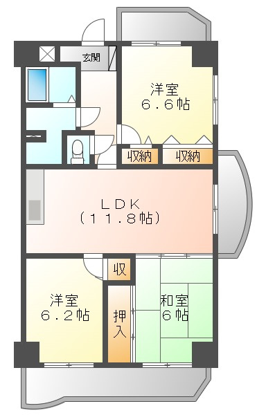 パークサイドＨＩＲＡＴＡの間取り