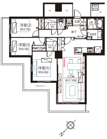 晴海アイランドトリトンスクエアビュータワーの間取り