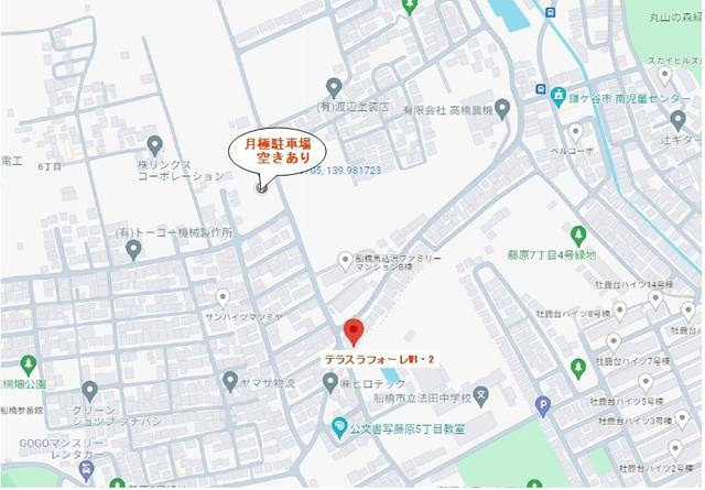 テラスラフォーレＷ１・２の地図