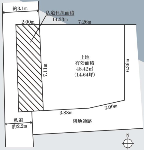 下落合3丁目売地の土地図