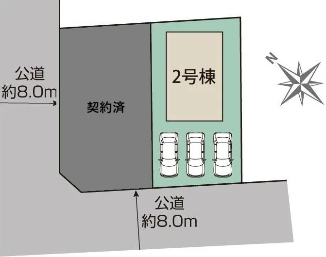 【新築戸建】札幌市手稲区新発寒5条7丁目2棟の区画図