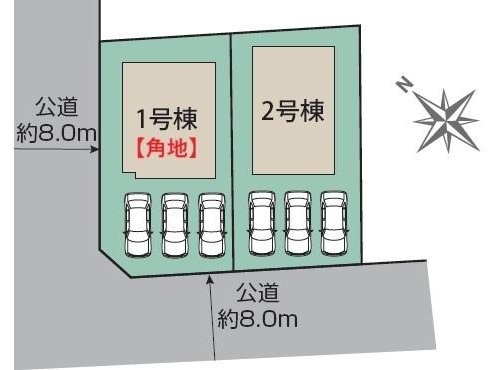 【新築戸建】札幌市手稲区新発寒5条7丁目2棟の区画図