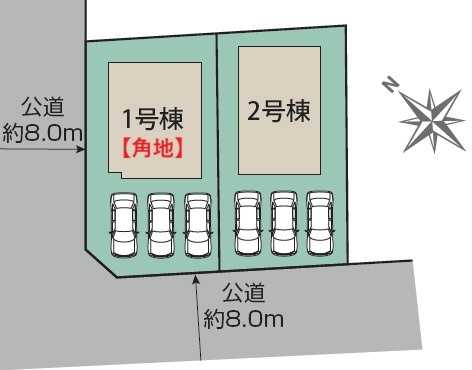 【新築戸建】札幌市手稲区新発寒5条7丁目2棟の区画図