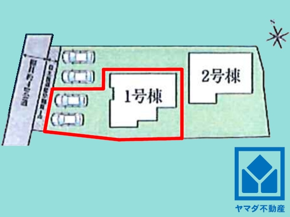 八幡市八幡隅田口　第2　1号棟の区画図