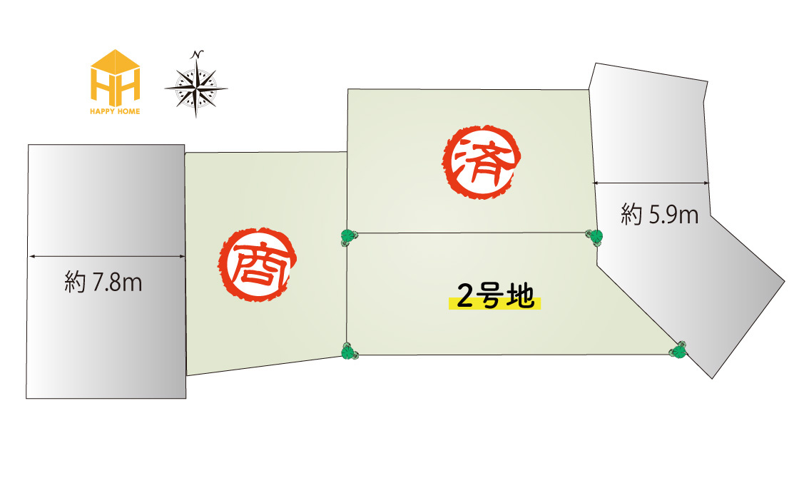 テラシエ尼崎市久々知1丁目新築一戸建て｜4LDK＋駐車1台可の区画図|全3区画の分譲地です。