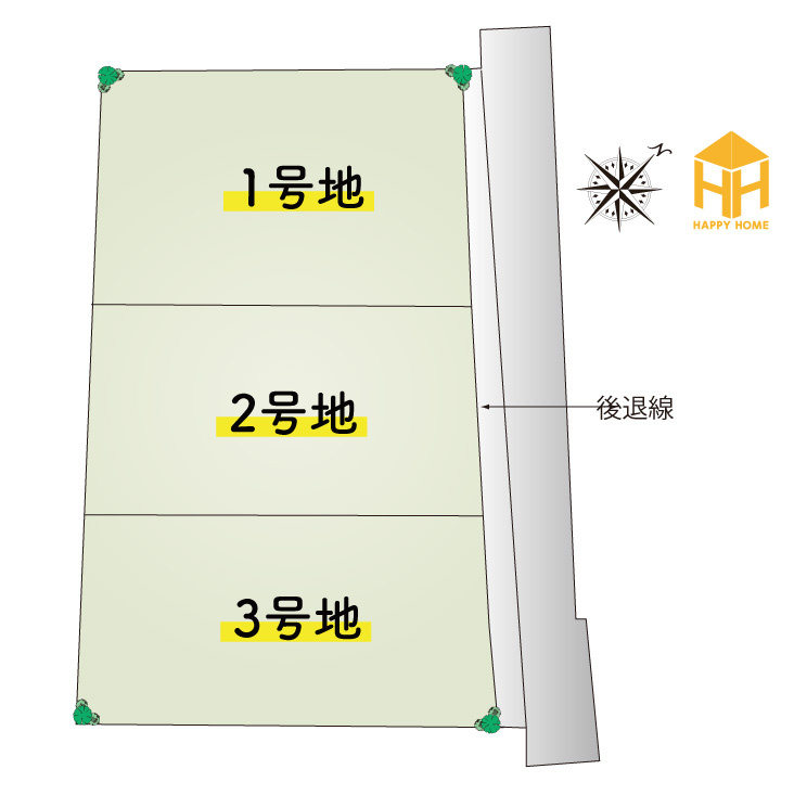 リーブルガーデン尼崎市今福2丁目新築一戸建ての区画図|全3区画の分譲地です。