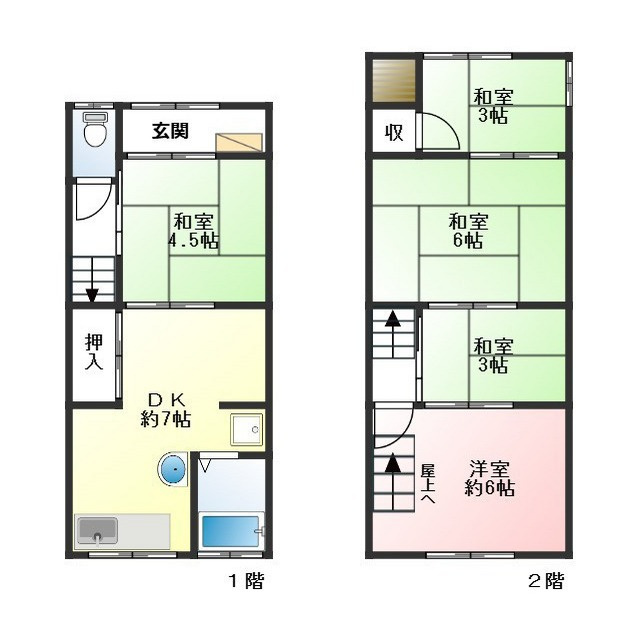 岐阜市加納永井町２丁目の一戸建ての間取り