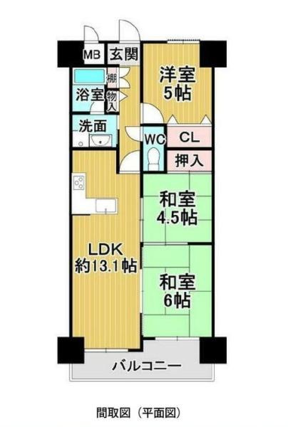 コスモ岩出の間取り