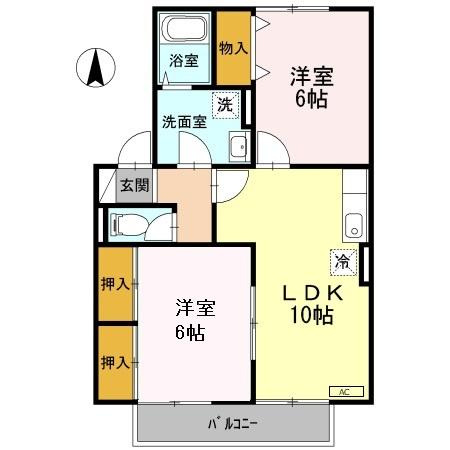 ソレアード上谷　B棟 の間取り