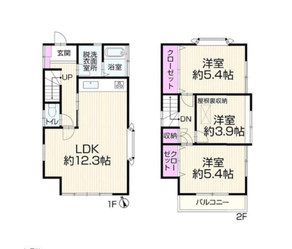 横浜市金沢区高舟台２丁目の中古一戸建の間取り