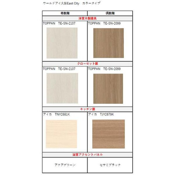ワールドアイ大阪East Cityの内装