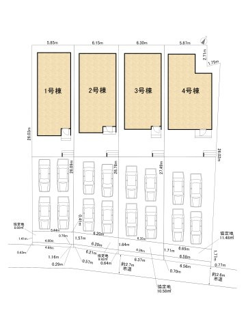 高浜本郷町第1期　新築住宅＜3号棟＞の区画図|駐車スペース2台以上可（車種による）