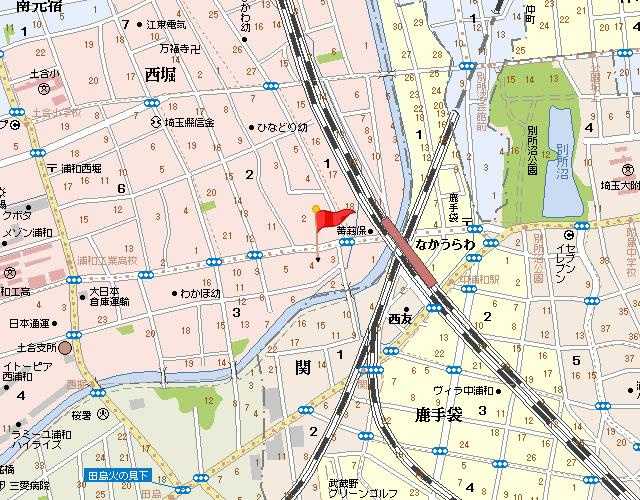 ギャラクシー中浦和の地図