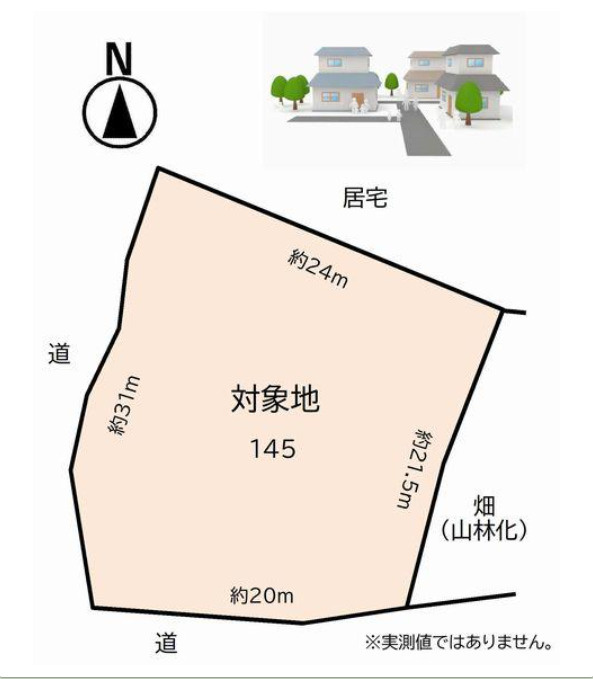 知多市南粕谷本町３丁目　売り土地の区画図
