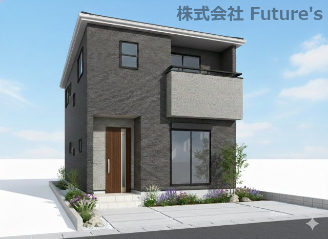 八潮市八潮7丁目　新築戸建　全4棟　3号棟の外観パース|完成予想図にCGによる画像処理を行っています。実際とは多少異なる場合がございます。