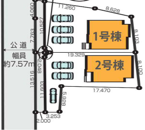 【仲介手数料無料】狭山市柏原９期全２棟１号棟　狭山の新築住宅なら西武ハウジングの区画図