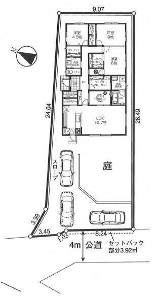 飯能市矢颪5期全1棟　新築戸建の区画図