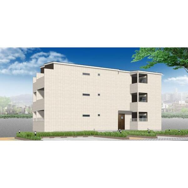 大阪市城東区東中浜６丁目のアパートの外観パース