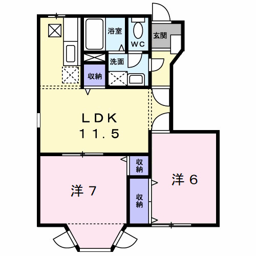 【間取り】 | カーサ徳光Ｂ