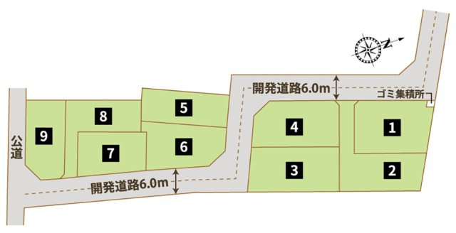 久喜市菖蒲町菖蒲（全9区画）全体配置図