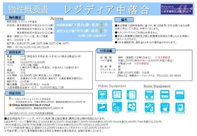 レジディア中落合Ｂ棟の地図