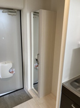 収納もある玄関です