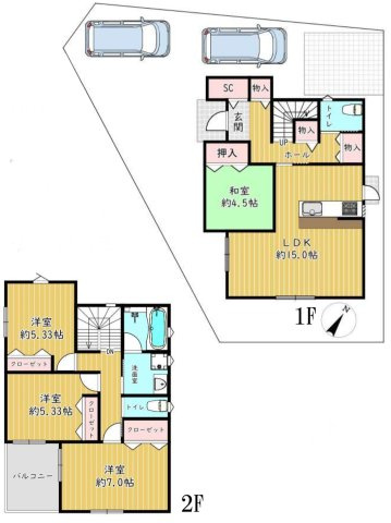 中古戸建　柏市永楽台2丁目の間取り