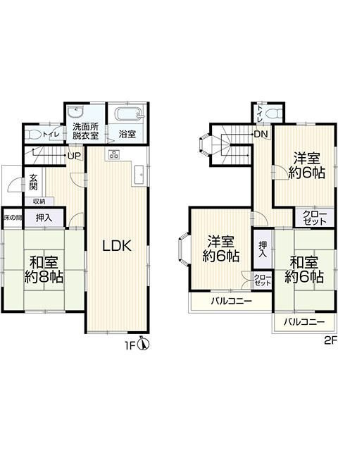 川越市大仙波　中古戸建　リフォーム販売の間取り|2026/5/8撮影