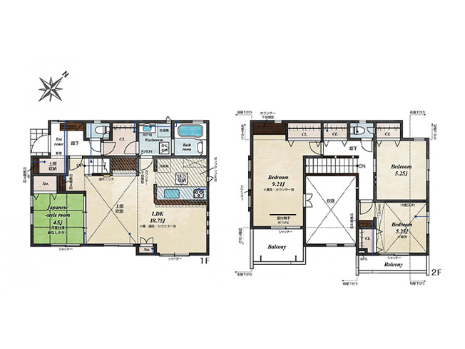 【間取り】 | 清瀬市下宿3丁目　新築一戸建住宅　全4棟　(志木本店) | 吹抜け×ポップアップ天井で、明るさとデザイン性を両立したLDK。