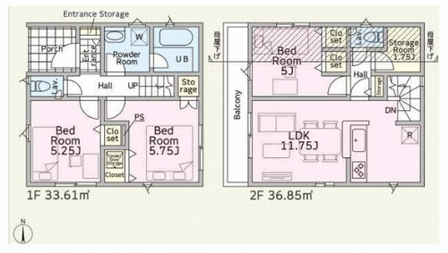 【区画図】 | 【仲介手数料０円】藤沢市善行坂第6　新築一戸建て　全2棟 | 藤沢市善行坂第6　新築一戸建て　全2棟