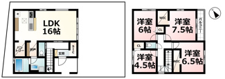 【間取り】 | 雄琴６丁目　分譲４区画１号地