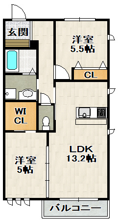 ヴィラーチェＫＡＭＥＩの間取り