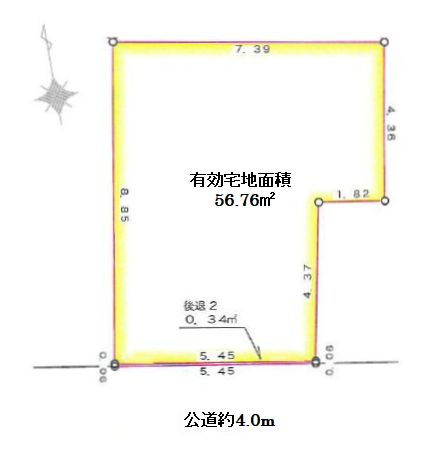 【土地図】 | 中野区中野３丁目　売地 | 南道路に面し、たっぷりの陽ざしが差し込む明るい立地