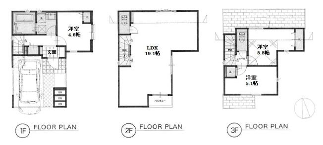 【参考プラン】 | 中野区中野３丁目　売地 | 3LDK+ビルトイン車庫・建物面積83.14ｍ2