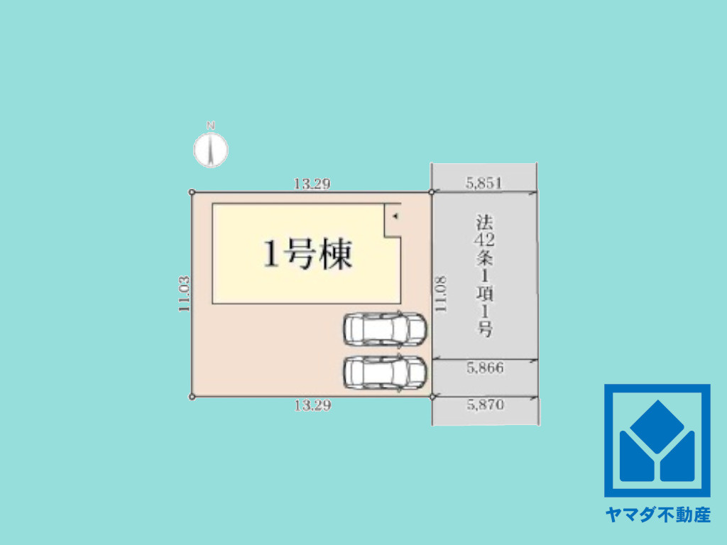 八幡市八幡双栗　2期　1号棟の区画図