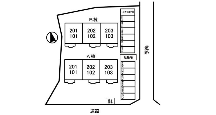 サニーヒル大歳　Ｂの区画図
