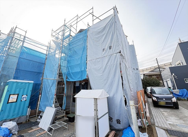 【外観】 | 清瀬市下宿3丁目　新築一戸建住宅　全4棟　(志木本店) | 現地（2026年2月）撮影
2026年5月上旬完成予定の新築戸建。
