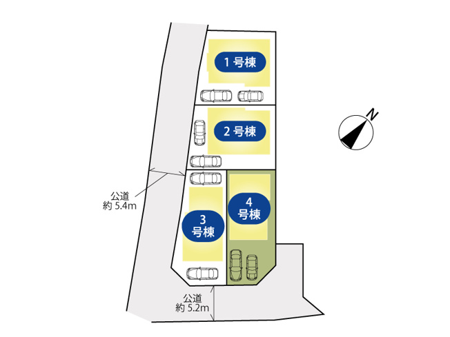 【前面道路含む現地写真】 | 清瀬市下宿3丁目　新築一戸建住宅　全4棟　(志木本店) | 現地（2026年2月）撮影
陽当たりに配慮した南東向きレイアウト。