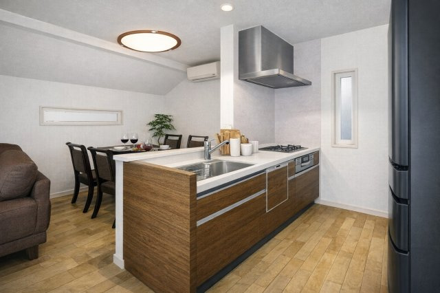 杉並区下井草5丁目　制震ダンパー採用　駅近×省エネ住宅　全2棟のキッチン|1号棟　イメージです