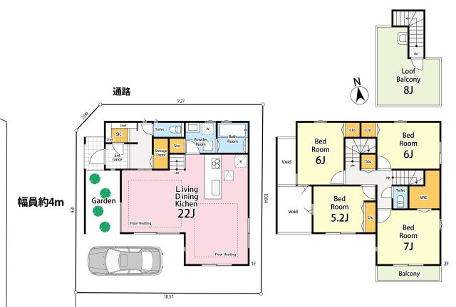 ＜LIBERi リーベリー＞練馬区谷原1丁目　屋上ルーバル付　大型邸宅の間取り|4LDK+SIC+WIC+屋上ルーフバルコニー+カースペース　敷地面積 113.57ｍ2　建物面積 115.10ｍ2