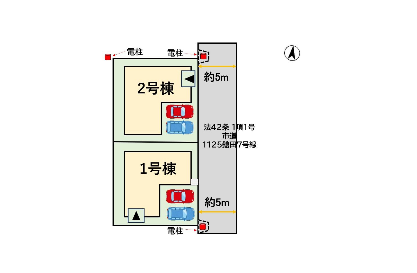 鳥栖市鎗田町　新築戸建【1号棟】の区画図