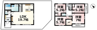 【間取り】 | 雄琴６丁目　分譲４区画２号地