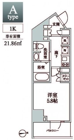 レジディア中延Ⅱの間取り