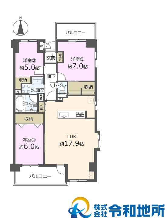 レゾン茅ヶ崎中海岸のエントランス
